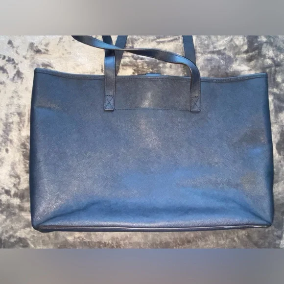 Michael Kors Navy Jet Set Travel Medium Tote Purse MK 13.5" x 4.5" x 12" - Picture 4 of 12